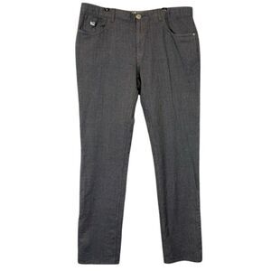 Robert Graham 100% Wool Slim Jim Chevron Textured Brown Black Pants Size 36